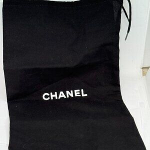Authentic Chanel Black Dust Bag Drawstring Pouch Bag - 12.5" (H) x 7.5" (W)